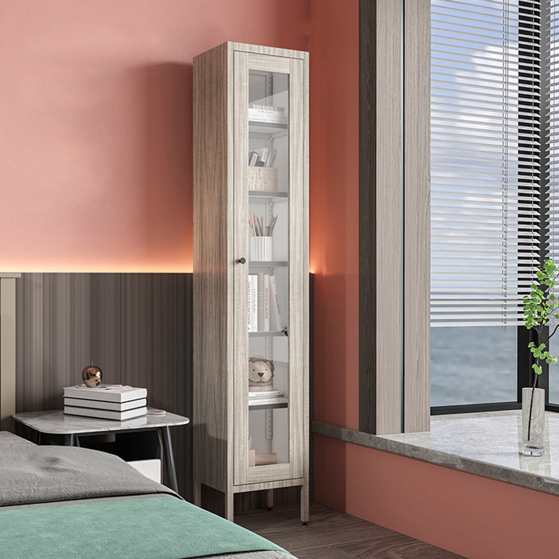 71"H Closed Metal Bookshelf Nordic Home Office Rectangular Bookcase Natural Transparent Glass Clearhalo 'Bookcases' 'furn' 'furn_bookcases' 'Furniture' 'Office Furniture' 5390241