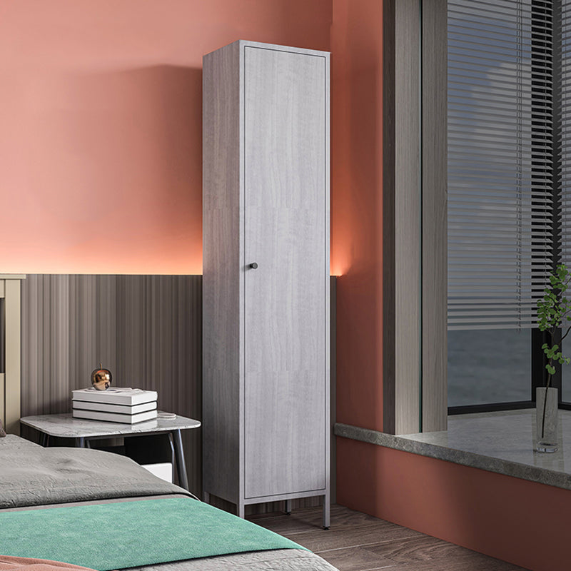 71"H Closed Metal Bookshelf Nordic Home Office Rectangular Bookcase Light Gray Metal Clearhalo 'Bookcases' 'furn' 'furn_bookcases' 'Furniture' 'Office Furniture' 5390245