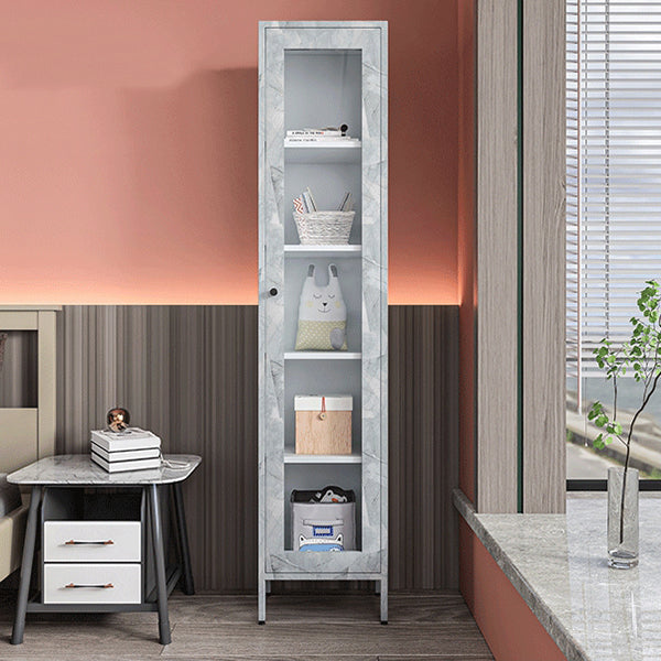 71"H Closed Metal Bookshelf Nordic Home Office Rectangular Bookcase Clearhalo 'Bookcases' 'furn' 'furn_bookcases' 'Furniture' 'Office Furniture' 5390253