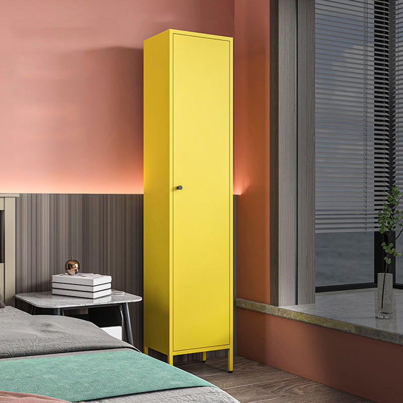 71"H Closed Metal Bookshelf Nordic Home Office Rectangular Bookcase Yellow Metal Clearhalo 'Bookcases' 'furn' 'furn_bookcases' 'Furniture' 'Office Furniture' 5390255