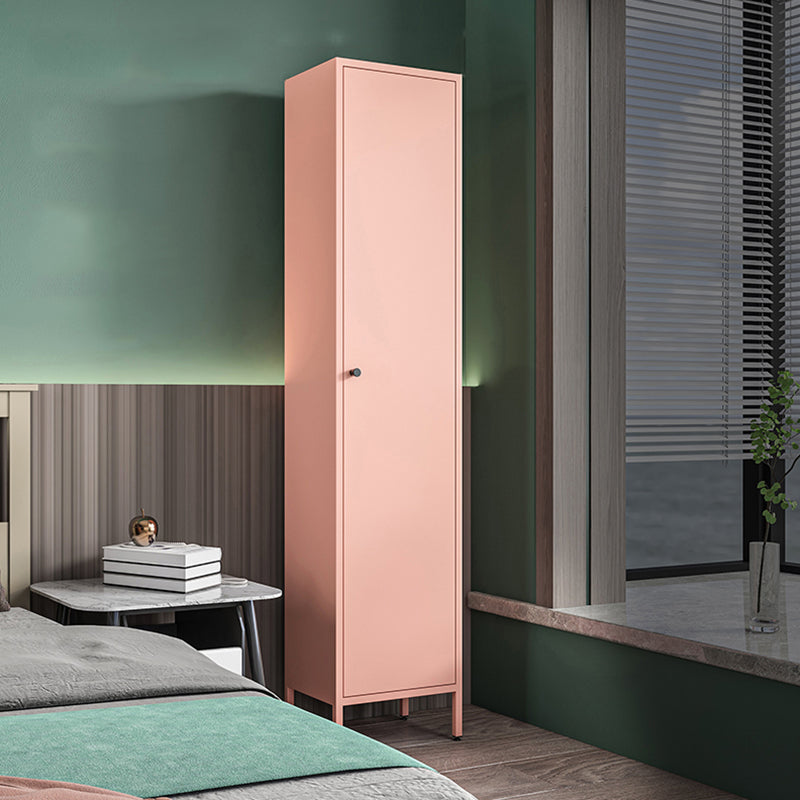 71"H Closed Metal Bookshelf Nordic Home Office Rectangular Bookcase Pink Metal Clearhalo 'Bookcases' 'furn' 'furn_bookcases' 'Furniture' 'Office Furniture' 5390261