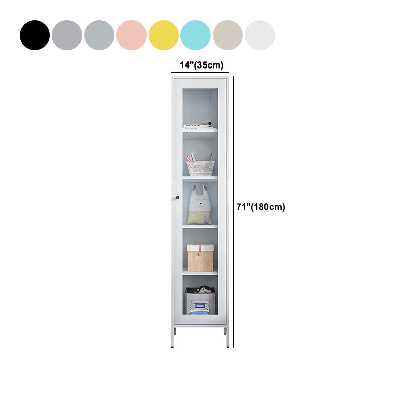 71"H Closed Metal Bookshelf Nordic Home Office Rectangular Bookcase Clearhalo 'Bookcases' 'furn' 'furn_bookcases' 'Furniture' 'Office Furniture' 5390272