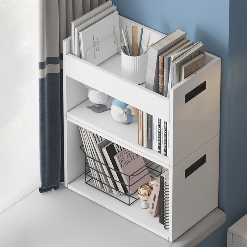 Modern Style Wood Bookshelf Closed Back Bookcase for Home Office