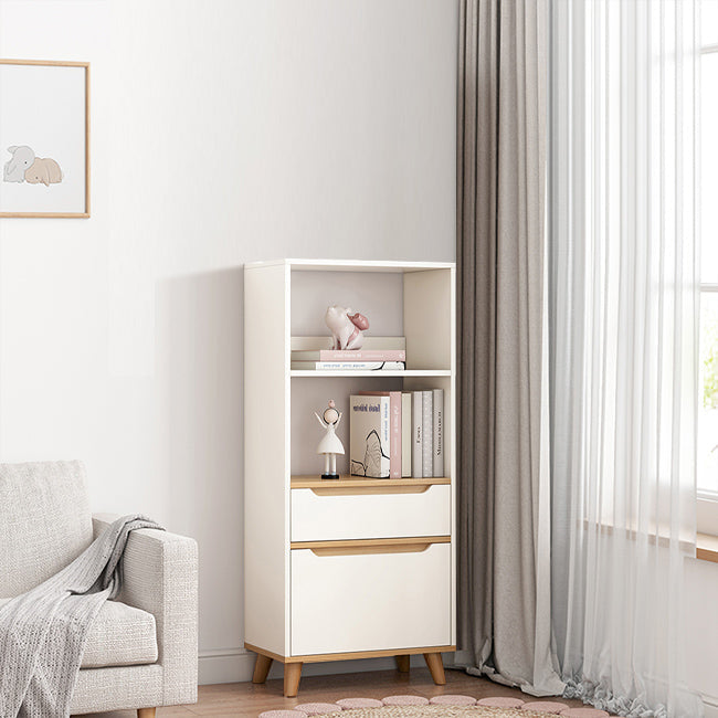 Open Back Bookcase Contemporary Engineer Wood Bookshelf for Home Office