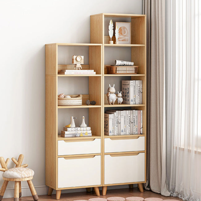 Open Back Bookcase Contemporary Engineer Wood Bookshelf for Home Office