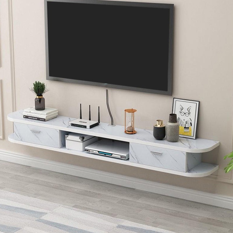 Contemporary Style TV Stand Faux Wood Wall-mounted TV Cabinet with 2 Doors White-Gray Clearhalo 'furn' 'furn_tv_stands_entertainment_centers' 'Furniture' 'Living Room Furniture' 'TV Stands & Entertainment Centers' 'TV Stands & Media Storage Furniture' 'tv_stands_entertainment_centers' 5390483