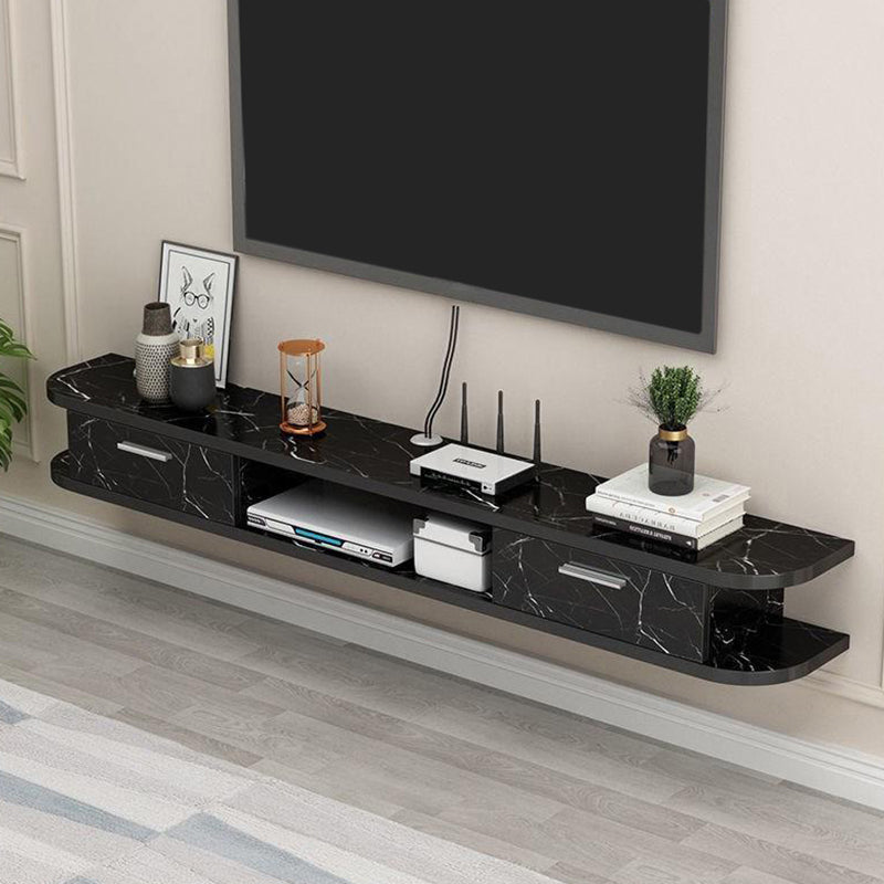 Contemporary Style TV Stand Faux Wood Wall-mounted TV Cabinet with 2 Doors Black Clearhalo 'furn' 'furn_tv_stands_entertainment_centers' 'Furniture' 'Living Room Furniture' 'TV Stands & Entertainment Centers' 'TV Stands & Media Storage Furniture' 'tv_stands_entertainment_centers' 5390484
