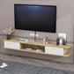 Contemporary Style TV Stand Faux Wood Wall-mounted TV Cabinet with 2 Doors White-Wood Clearhalo 'furn' 'furn_tv_stands_entertainment_centers' 'Furniture' 'Living Room Furniture' 'TV Stands & Entertainment Centers' 'TV Stands & Media Storage Furniture' 'tv_stands_entertainment_centers' 5390486