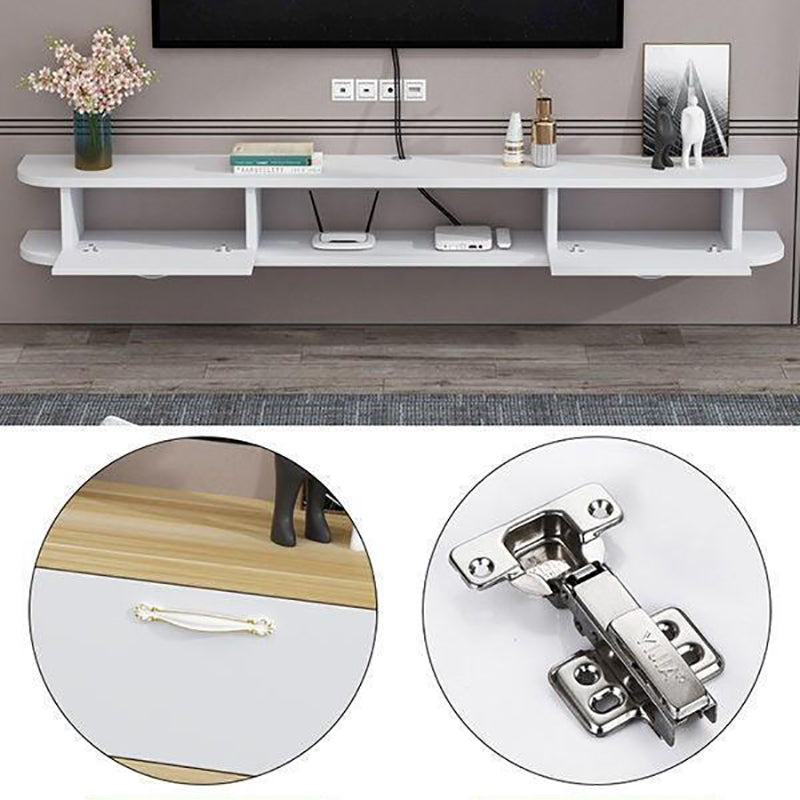Contemporary Style TV Stand Faux Wood Wall-mounted TV Cabinet with 2 Doors Clearhalo 'furn' 'furn_tv_stands_entertainment_centers' 'Furniture' 'Living Room Furniture' 'TV Stands & Entertainment Centers' 'TV Stands & Media Storage Furniture' 'tv_stands_entertainment_centers' 5390488