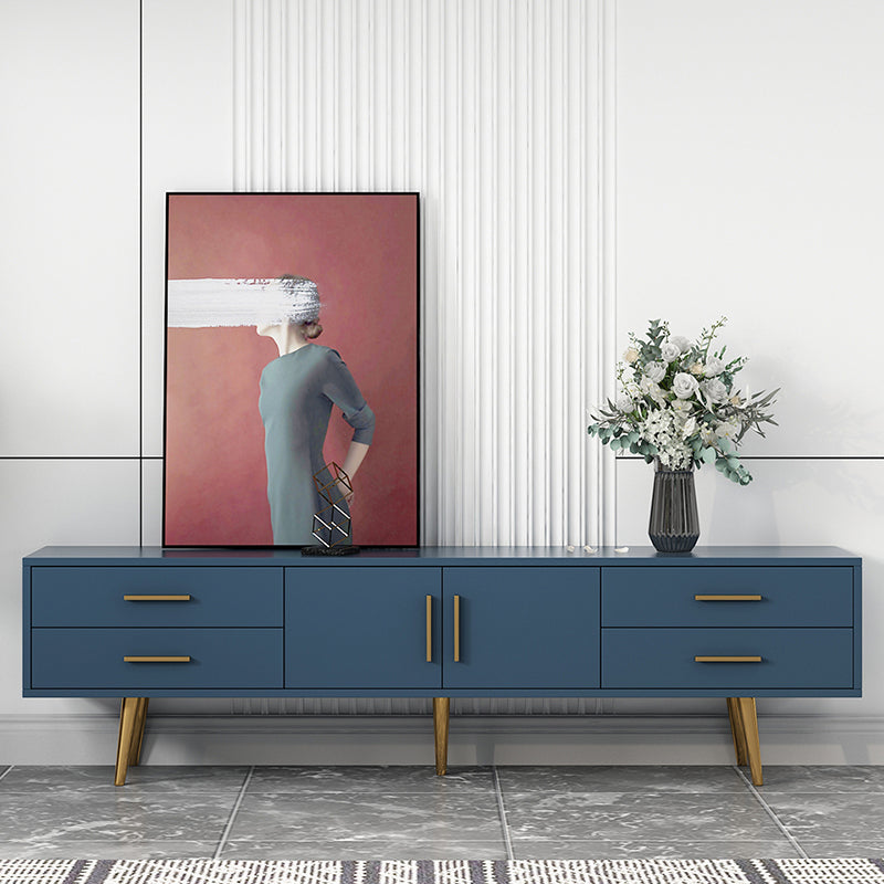 Soporte multimedia para TV de madera de ingeniería escandinava Consola multimedia con acabado mate y cajones