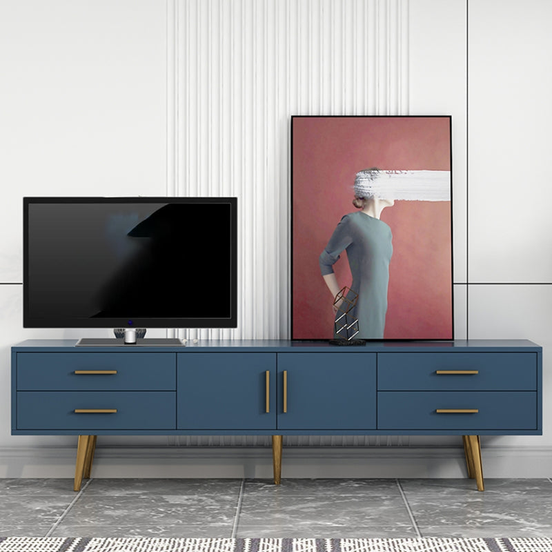 Soporte multimedia para TV de madera de ingeniería escandinava Consola multimedia con acabado mate y cajones