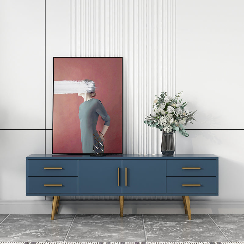 Soporte multimedia para TV de madera de ingeniería escandinava Consola multimedia con acabado mate y cajones