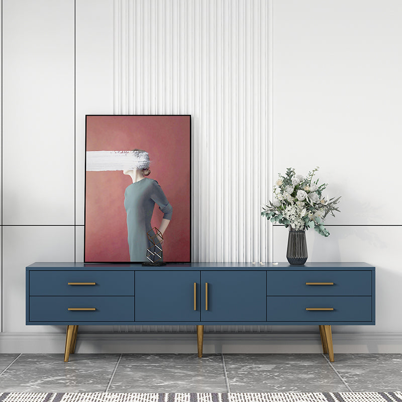 Soporte multimedia para TV de madera de ingeniería escandinava Consola multimedia con acabado mate y cajones