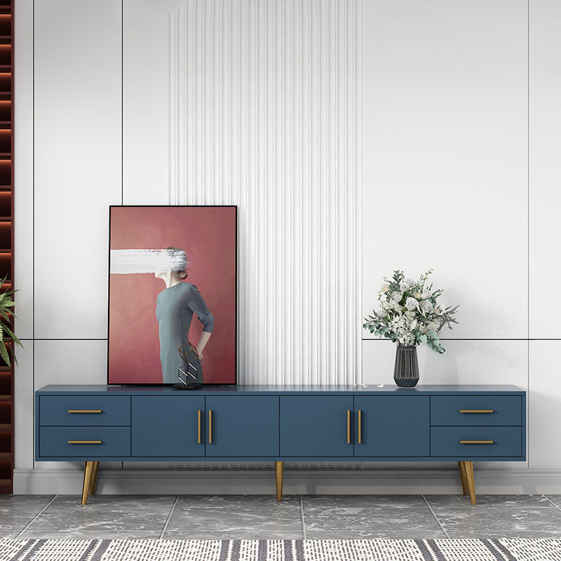 Soporte multimedia para TV de madera de ingeniería escandinava Consola multimedia con acabado mate y cajones