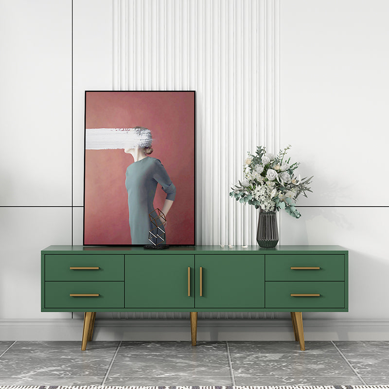 Soporte multimedia para TV de madera de ingeniería escandinava Consola multimedia con acabado mate y cajones