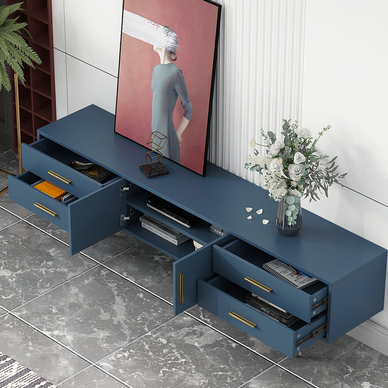 Soporte multimedia para TV de madera de ingeniería escandinava Consola multimedia con acabado mate y cajones