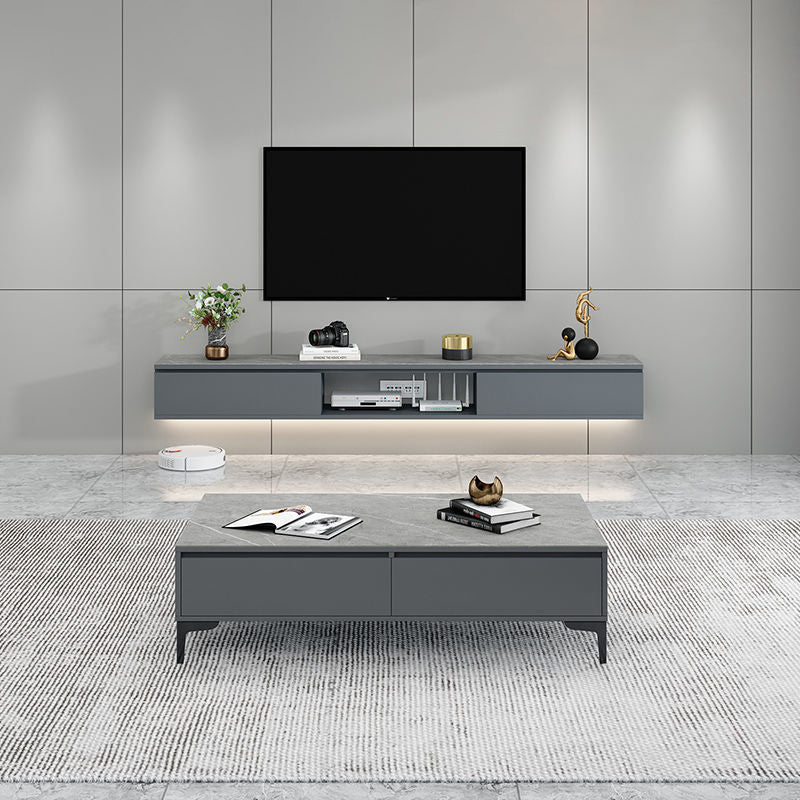 Contemporary Style TV Stand Wall-mounted Enclosed Storage TV Console Clearhalo 'furn' 'furn_tv_stands_entertainment_centers' 'Furniture' 'Living Room Furniture' 'TV Stands & Entertainment Centers' 'TV Stands & Media Storage Furniture' 'tv_stands_entertainment_centers' 5390560
