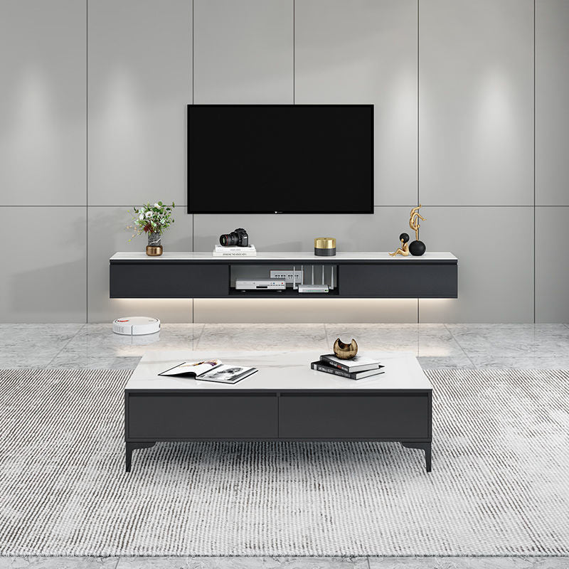 Contemporary Style TV Stand Wall-mounted Enclosed Storage TV Console Clearhalo 'furn' 'furn_tv_stands_entertainment_centers' 'Furniture' 'Living Room Furniture' 'TV Stands & Entertainment Centers' 'TV Stands & Media Storage Furniture' 'tv_stands_entertainment_centers' 5390562