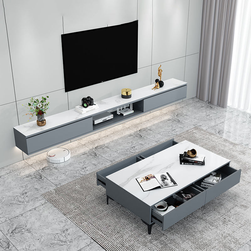 Contemporary Style TV Stand Wall-mounted Enclosed Storage TV Console Clearhalo 'furn' 'furn_tv_stands_entertainment_centers' 'Furniture' 'Living Room Furniture' 'TV Stands & Entertainment Centers' 'TV Stands & Media Storage Furniture' 'tv_stands_entertainment_centers' 5390564