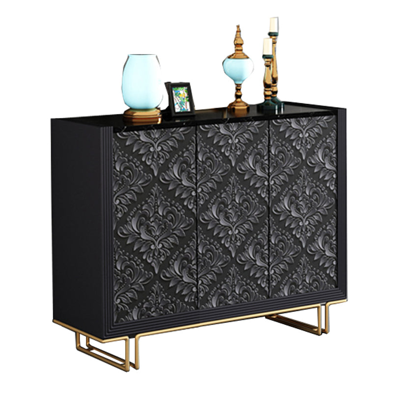 33.86"H Sideboard Glam Style Dining Server for Kitchen and Living Room 47"L x 16"W x 34"H Black Clearhalo 'buffet_sideboard' 'Buffets & Sideboards' 'furn' 'furn_buffet_sideboard' 'Furniture' 'Kitchen & Dining Furniture' 5390639