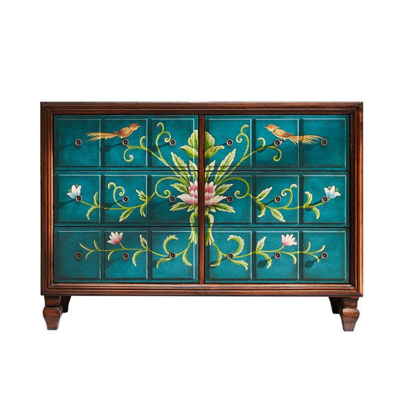 American Retro Storage Chest Solid Wood Storage Chest Dresser for Bedroom 49"L x 18"W x 35"H Blue Clearhalo 'Bedroom Furniture' 'Dressers & Chests' 'dressers_chests' 'furn' 'furn_dressers_chests' 'Furniture' 5390654