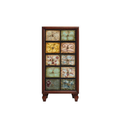 American Retro Storage Chest Solid Wood Storage Chest Dresser for Bedroom 24"L x 16.5"W x 47"H Brown Clearhalo 'Bedroom Furniture' 'Dressers & Chests' 'dressers_chests' 'furn' 'furn_dressers_chests' 'Furniture' 5390664