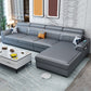 Contemporary Faux Feather/Linen Sofa with Pillows for Living Room