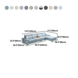 Contemporary Faux Feather/Linen Sofa with Pillows for Living Room