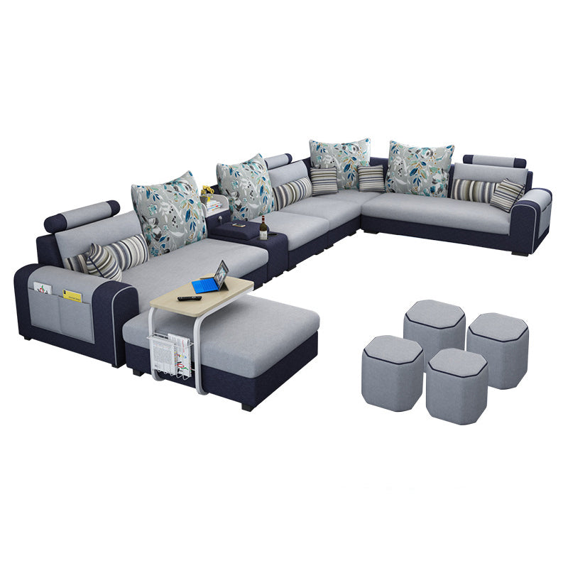 Contemporary 6-seater Modular Sectional with Storage for Living Room