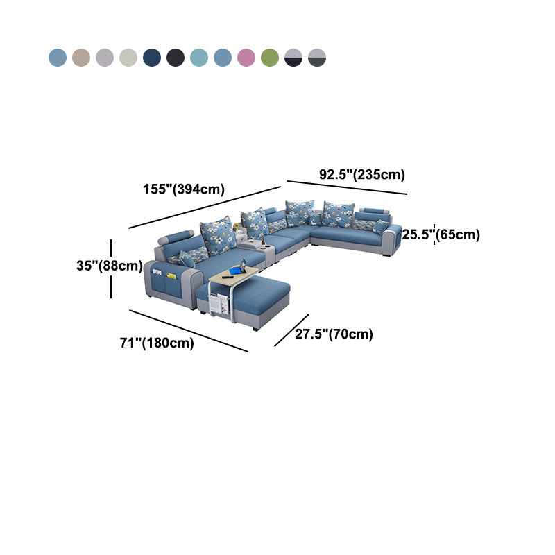 Contemporary 6-seater Modular Sectional with Storage for Living Room
