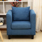 Linen Chair 25.5" L x 24"W x 23.6 "H Arms Included Chair for Living Room Lake Blue Clearhalo 'Accent Chairs' 'accent_chairs' 'Chairs & Seating' 'furn' 'furn_accent_chairs' 'Furniture' 'Living Room Furniture' 5390978