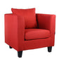 Linen Chair 25.5" L x 24"W x 23.6 "H Arms Included Chair for Living Room Red Clearhalo 'Accent Chairs' 'accent_chairs' 'Chairs & Seating' 'furn' 'furn_accent_chairs' 'Furniture' 'Living Room Furniture' 5390982