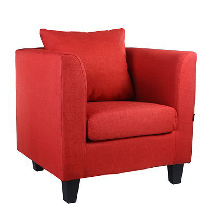 Linen Chair 25.5" L x 24"W x 23.6 "H Arms Included Chair for Living Room Red Clearhalo 'Accent Chairs' 'accent_chairs' 'Chairs & Seating' 'furn' 'furn_accent_chairs' 'Furniture' 'Living Room Furniture' 5390982