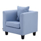 Linen Chair 25.5" L x 24"W x 23.6 "H Arms Included Chair for Living Room Blue Clearhalo 'Accent Chairs' 'accent_chairs' 'Chairs & Seating' 'furn' 'furn_accent_chairs' 'Furniture' 'Living Room Furniture' 5390987
