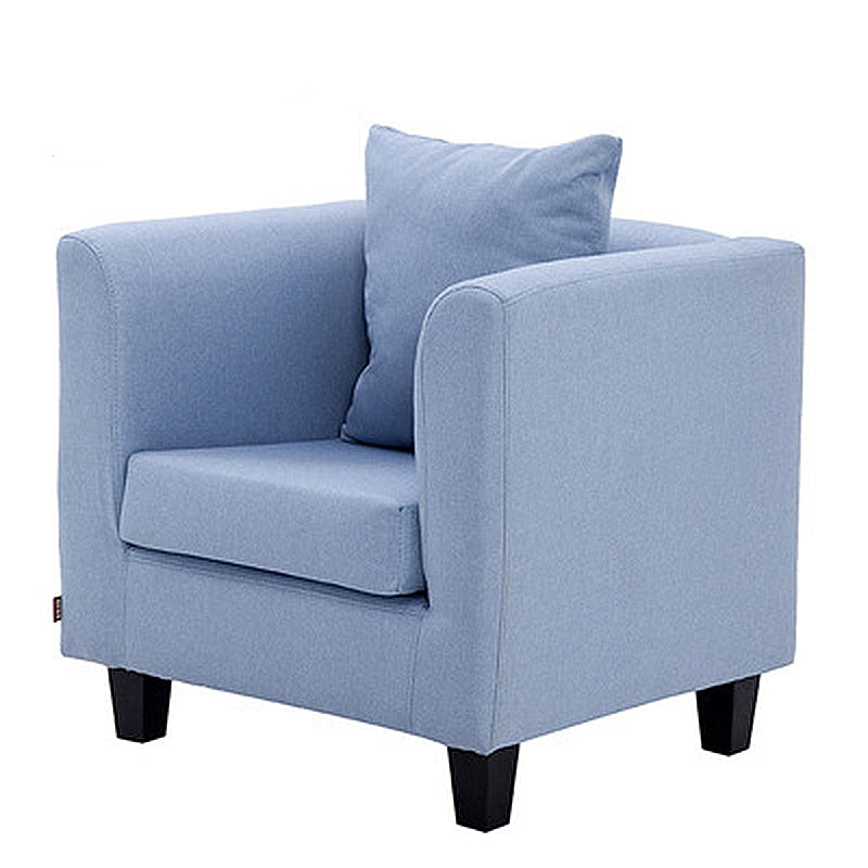 Linen Chair 25.5" L x 24"W x 23.6 "H Arms Included Chair for Living Room Blue Clearhalo 'Accent Chairs' 'accent_chairs' 'Chairs & Seating' 'furn' 'furn_accent_chairs' 'Furniture' 'Living Room Furniture' 5390987
