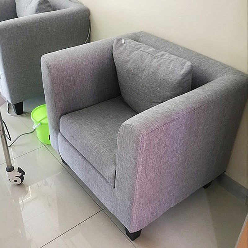 Linen Chair 25.5" L x 24"W x 23.6 "H Arms Included Chair for Living Room Light Gray Clearhalo 'Accent Chairs' 'accent_chairs' 'Chairs & Seating' 'furn' 'furn_accent_chairs' 'Furniture' 'Living Room Furniture' 5390990