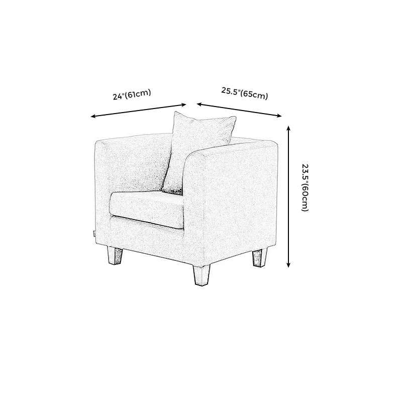 Linen Chair 25.5" L x 24"W x 23.6 "H Arms Included Chair for Living Room Clearhalo 'Accent Chairs' 'accent_chairs' 'Chairs & Seating' 'furn' 'furn_accent_chairs' 'Furniture' 'Living Room Furniture' 5390994