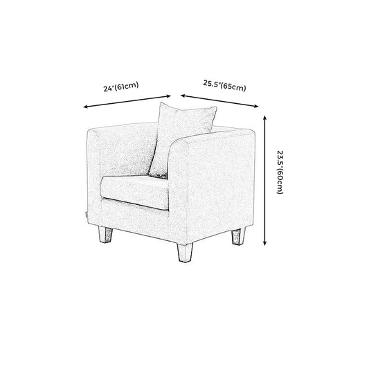 Linen Chair 25.5" L x 24"W x 23.6 "H Arms Included Chair for Living Room Clearhalo 'Accent Chairs' 'accent_chairs' 'Chairs & Seating' 'furn' 'furn_accent_chairs' 'Furniture' 'Living Room Furniture' 5390994