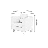 Linen Chair 25.5" L x 24"W x 23.6 "H Arms Included Chair for Living Room Clearhalo 'Accent Chairs' 'accent_chairs' 'Chairs & Seating' 'furn' 'furn_accent_chairs' 'Furniture' 'Living Room Furniture' 5390994