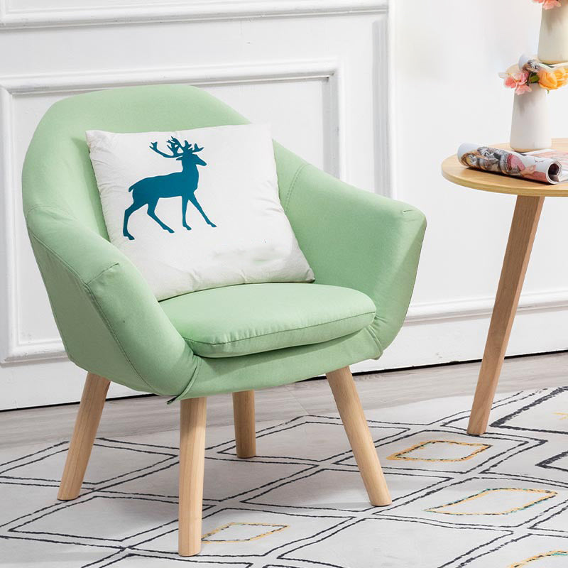 28.74 "l x 24.80" w x 30.31 "h linnen wijd uitlopende armen accentstoel met kussenachter