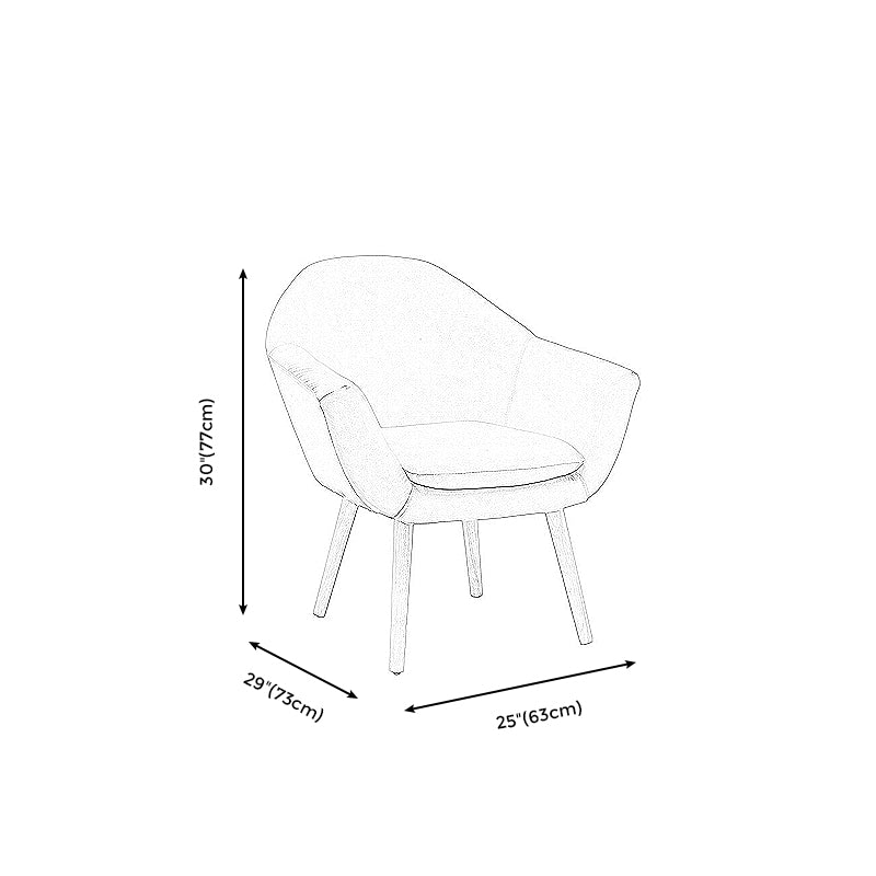 28.74 "l x 24.80" w x 30.31 "h linnen wijd uitlopende armen accentstoel met kussenachter