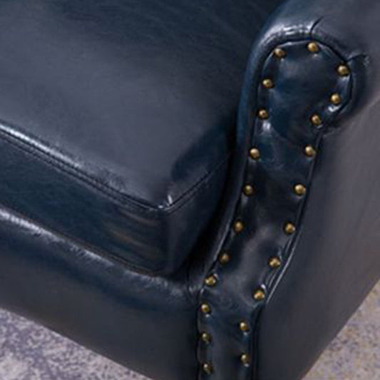 Arm Chair 27.55" L x 27.55" W x 33.46" H Sloped Arms Accent Armchair with Nailhead Trim Clearhalo 'Accent Chairs' 'accent_chairs' 'Chairs & Seating' 'furn' 'furn_accent_chairs' 'Furniture' 'Living Room Furniture' 5391063