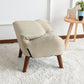 Linen Chair 23.62" L x 21.65" W  Armchair Solid Wood Frame Chair