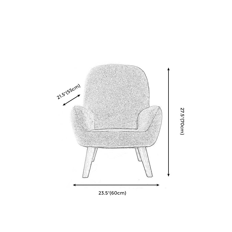 Linen Chair 23.62" L x 21.65" W  Armchair Solid Wood Frame Chair