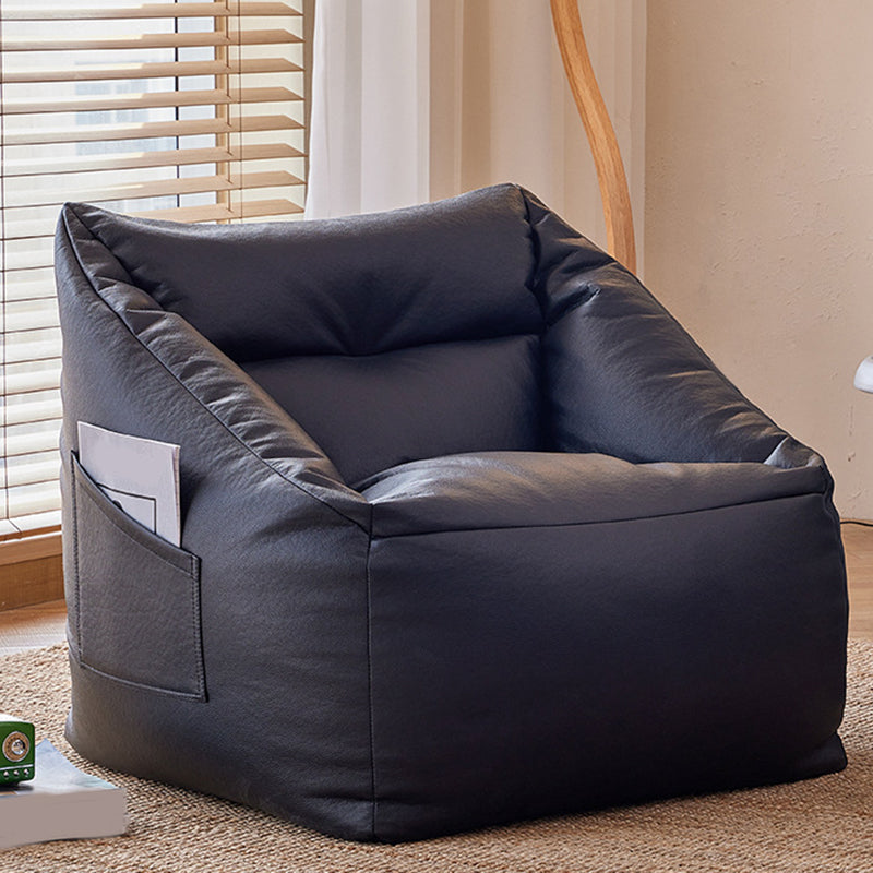 31.49" W x 27.55" D x 27.55" H Bonded Leather Accent Room Chair with Tight Back Black Without Ottoman Clearhalo 'Accent Chairs' 'accent_chairs' 'Chairs & Seating' 'furn' 'furn_accent_chairs' 'Furniture' 'Living Room Furniture' 5391108