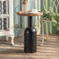 Rustic Iron Pedestal Round Wood Top Coffee Table - Distressed Surface Treatment 16"L x 16"W x 25"H Brown-Black Clearhalo 'Coffee & Accent Tables' 'Coffee Tables' 'coffee_tables' 'furn' 'furn_coffee_tables' 'Furniture' 'Living Room Furniture' 5391165