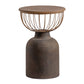 Rustic Iron Pedestal Round Wood Top Coffee Table - Distressed Surface Treatment 17"L x 17"W x 25"H Brown Clearhalo 'Coffee & Accent Tables' 'Coffee Tables' 'coffee_tables' 'furn' 'furn_coffee_tables' 'Furniture' 'Living Room Furniture' 5391166