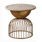 Rustic Iron Pedestal Round Wood Top Coffee Table - Distressed Surface Treatment 22"L x 22"W x 21"H White-Gold Clearhalo 'Coffee & Accent Tables' 'Coffee Tables' 'coffee_tables' 'furn' 'furn_coffee_tables' 'Furniture' 'Living Room Furniture' 5391176