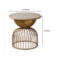 Rustic Iron Pedestal Round Wood Top Coffee Table - Distressed Surface Treatment Clearhalo 'Coffee & Accent Tables' 'Coffee Tables' 'coffee_tables' 'furn' 'furn_coffee_tables' 'Furniture' 'Living Room Furniture' 5391184