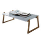 12.5"/17.7"Tall Sled Base Rectangular Wooden Top Coffee Table